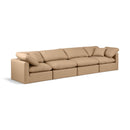 Meridian Indulge Tan Vegan Leather Modular Sofa IMAGE 1