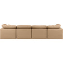 Meridian Indulge Tan Vegan Leather Modular Sofa IMAGE 3