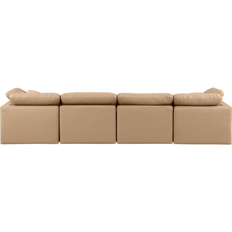 Meridian Indulge Tan Vegan Leather Modular Sofa IMAGE 3