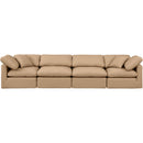 Meridian Indulge Tan Vegan Leather Modular Sofa IMAGE 4