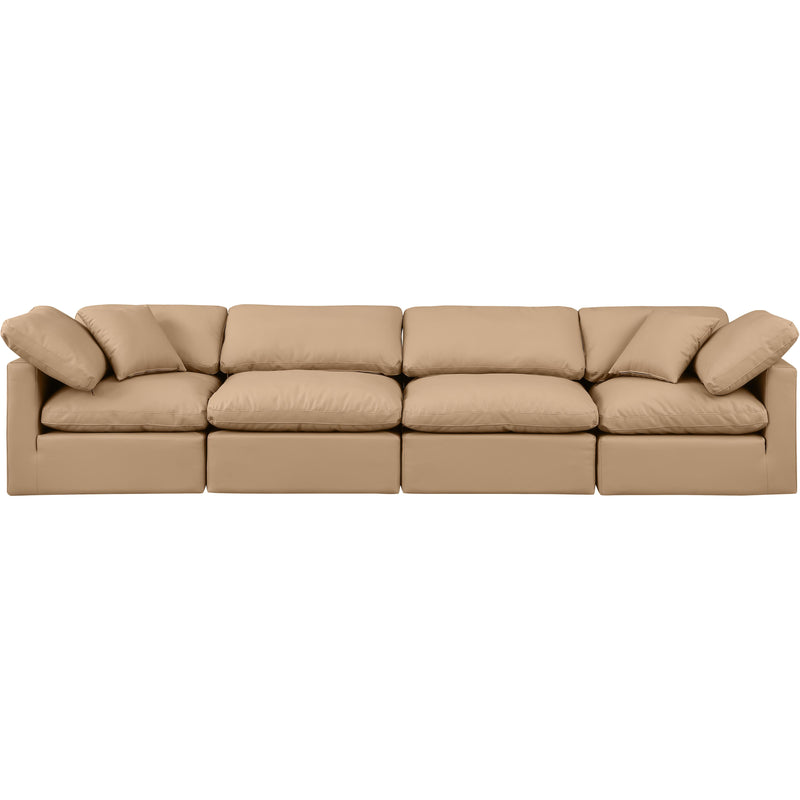 Meridian Indulge Tan Vegan Leather Modular Sofa IMAGE 4
