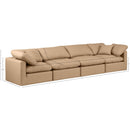 Meridian Indulge Tan Vegan Leather Modular Sofa IMAGE 9