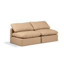 Meridian Indulge Tan Vegan Leather Modular Sofa IMAGE 1