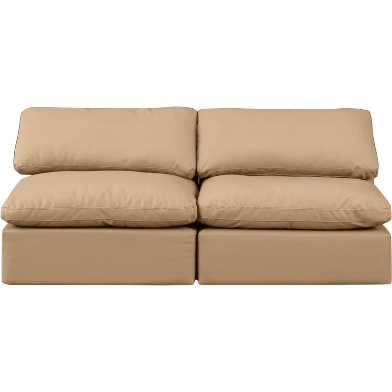 Meridian Indulge Tan Vegan Leather Modular Sofa IMAGE 4