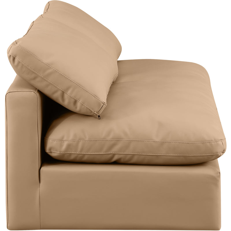 Meridian Indulge Tan Vegan Leather Modular Sofa IMAGE 5