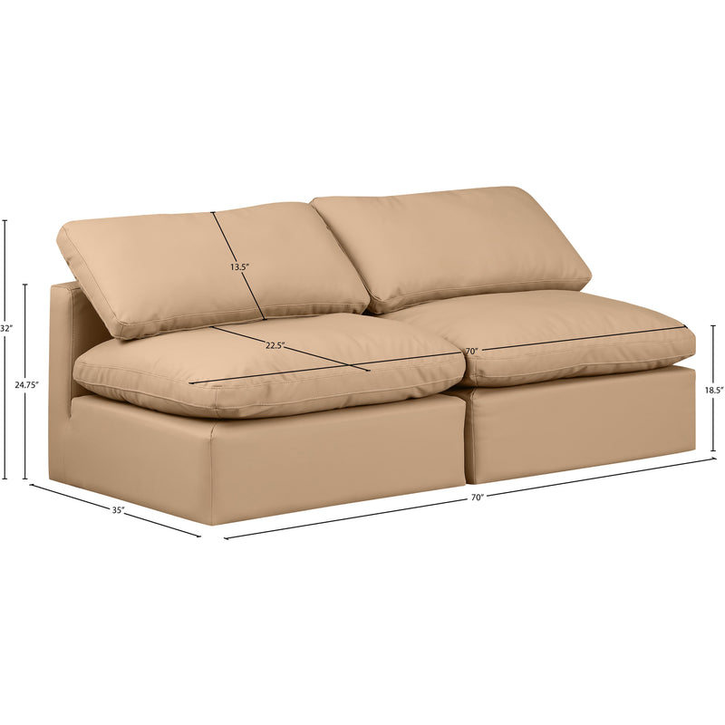 Meridian Indulge Tan Vegan Leather Modular Sofa IMAGE 8