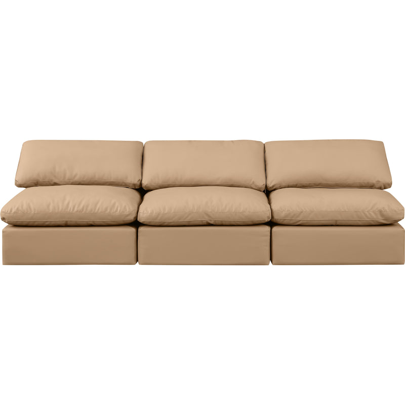 Meridian Indulge Tan Vegan Leather Modular Sofa IMAGE 4