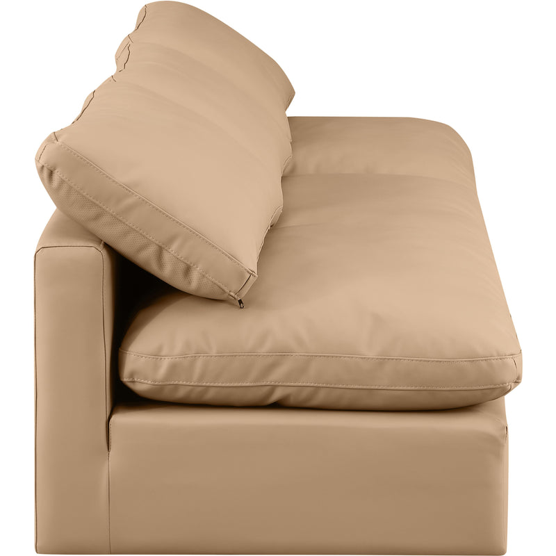 Meridian Indulge Tan Vegan Leather Modular Sofa IMAGE 5