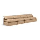 Meridian Indulge Tan Vegan Leather Modular Sofa IMAGE 1