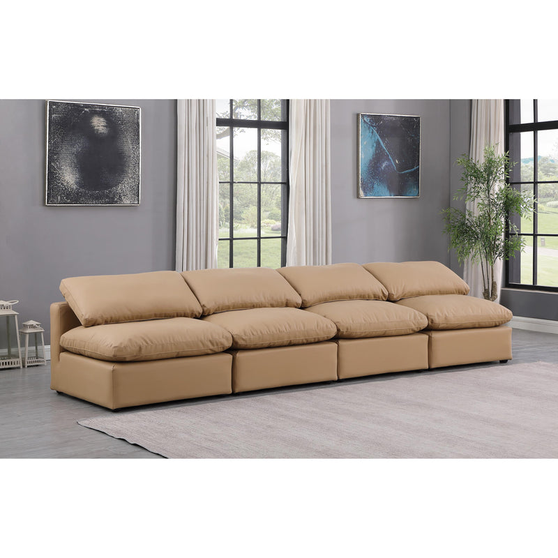 Meridian Indulge Tan Vegan Leather Modular Sofa IMAGE 2