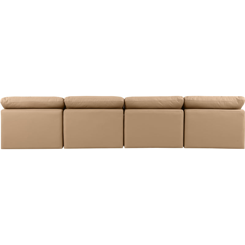 Meridian Indulge Tan Vegan Leather Modular Sofa IMAGE 3