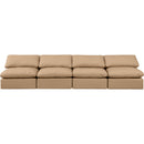 Meridian Indulge Tan Vegan Leather Modular Sofa IMAGE 4