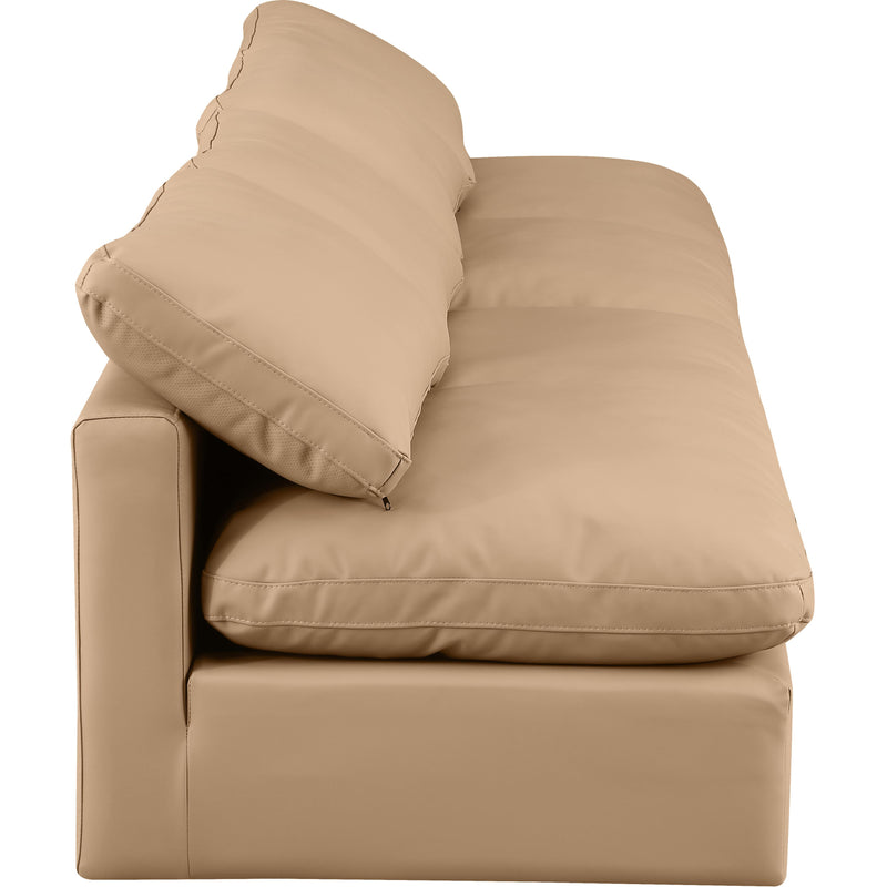 Meridian Indulge Tan Vegan Leather Modular Sofa IMAGE 5