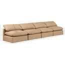 Meridian Indulge Tan Vegan Leather Modular Sofa IMAGE 8