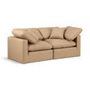 Meridian Indulge Tan Vegan Leather Modular Sofa IMAGE 1