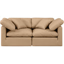 Meridian Indulge Tan Vegan Leather Modular Sofa IMAGE 4