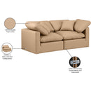 Meridian Indulge Tan Vegan Leather Modular Sofa IMAGE 8