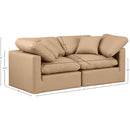 Meridian Indulge Tan Vegan Leather Modular Sofa IMAGE 9
