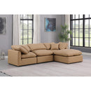 Meridian Indulge Tan Vegan Leather Modular Sectional IMAGE 2