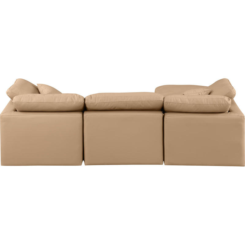 Meridian Indulge Tan Vegan Leather Modular Sectional IMAGE 3