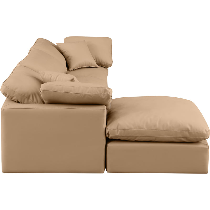 Meridian Indulge Tan Vegan Leather Modular Sectional IMAGE 5