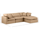 Meridian Indulge Tan Vegan Leather Modular Sectional IMAGE 9