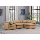 Meridian Indulge Tan Vegan Leather Modular Sectional IMAGE 2