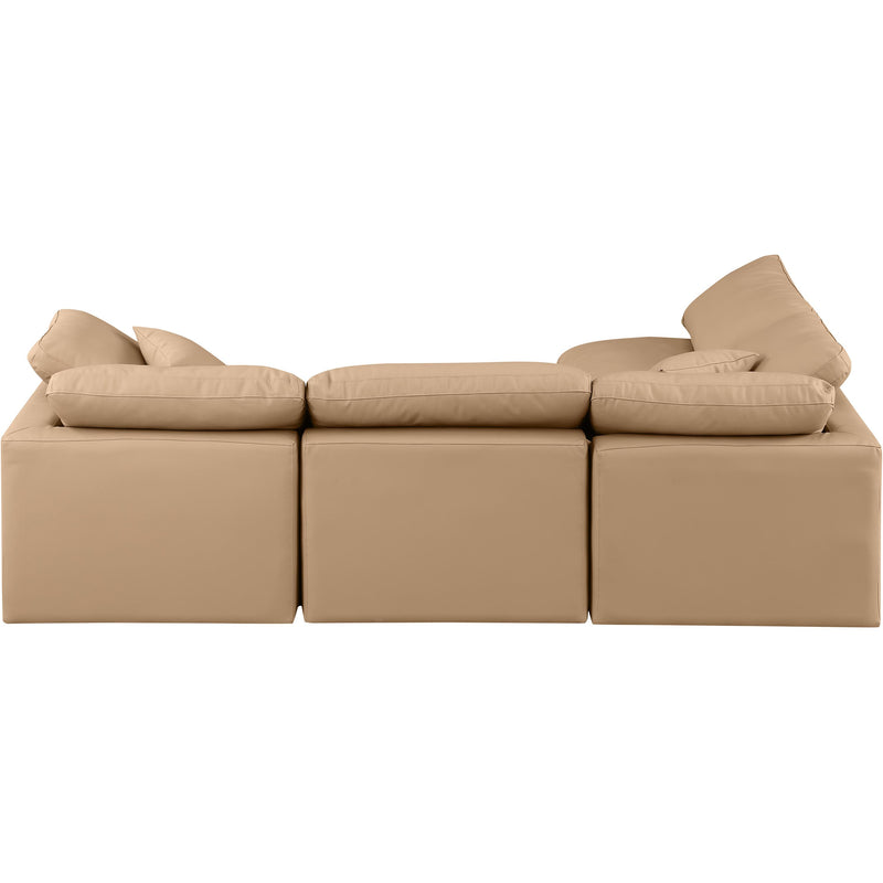 Meridian Indulge Tan Vegan Leather Modular Sectional IMAGE 3