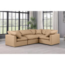 Meridian Indulge Tan Vegan Leather Modular Sectional IMAGE 2