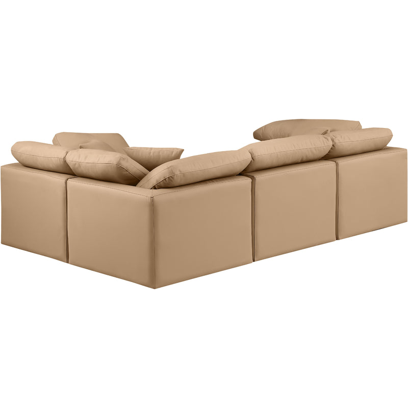 Meridian Indulge Tan Vegan Leather Modular Sectional IMAGE 3