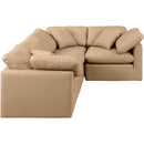 Meridian Indulge Tan Vegan Leather Modular Sectional IMAGE 4