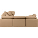 Meridian Indulge Tan Vegan Leather Modular Sectional IMAGE 5