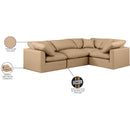 Meridian Indulge Tan Vegan Leather Modular Sectional IMAGE 9