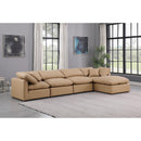 Meridian Indulge Tan Vegan Leather Modular Sectional IMAGE 2