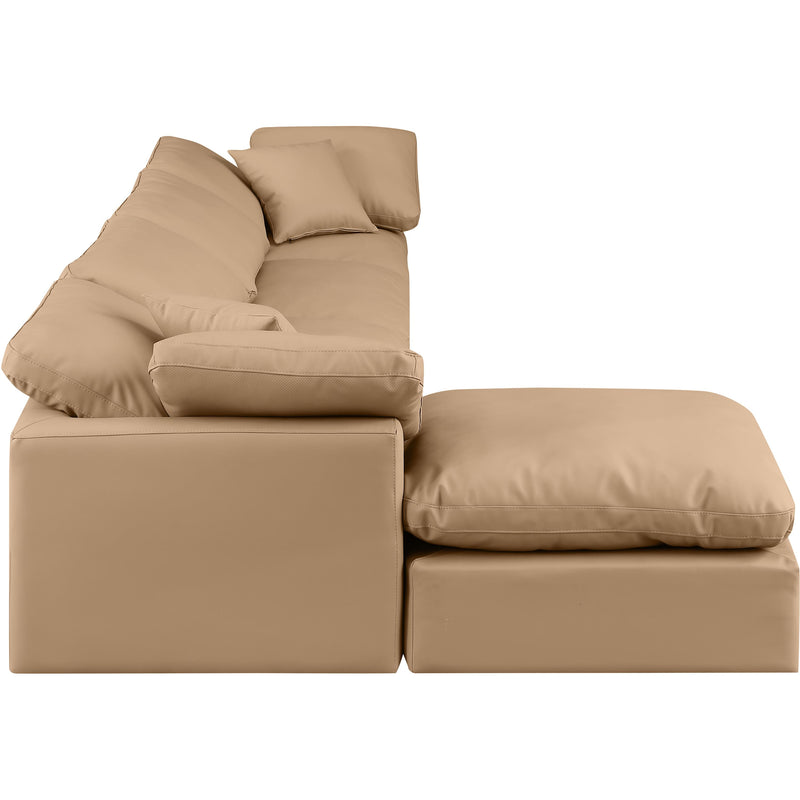 Meridian Indulge Tan Vegan Leather Modular Sectional IMAGE 5