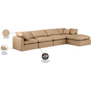 Meridian Indulge Tan Vegan Leather Modular Sectional IMAGE 8
