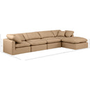 Meridian Indulge Tan Vegan Leather Modular Sectional IMAGE 9