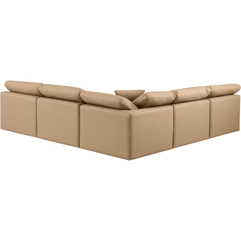 Meridian Indulge Tan Vegan Leather Modular Sectional IMAGE 3