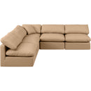 Meridian Indulge Tan Vegan Leather Modular Sectional IMAGE 4