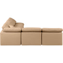 Meridian Indulge Tan Vegan Leather Modular Sectional IMAGE 5