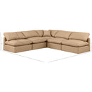 Meridian Indulge Tan Vegan Leather Modular Sectional IMAGE 9