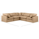Meridian Indulge Tan Vegan Leather Modular Sectional IMAGE 10