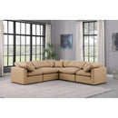 Meridian Indulge Tan Vegan Leather Modular Sectional IMAGE 2