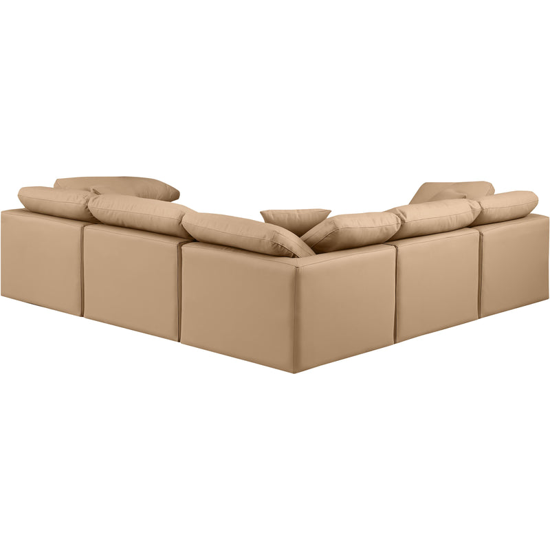 Meridian Indulge Tan Vegan Leather Modular Sectional IMAGE 3