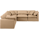 Meridian Indulge Tan Vegan Leather Modular Sectional IMAGE 4