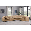 Meridian Indulge Tan Vegan Leather Modular Sectional IMAGE 2