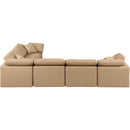 Meridian Indulge Tan Vegan Leather Modular Sectional IMAGE 3