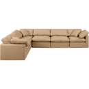 Meridian Indulge Tan Vegan Leather Modular Sectional IMAGE 4