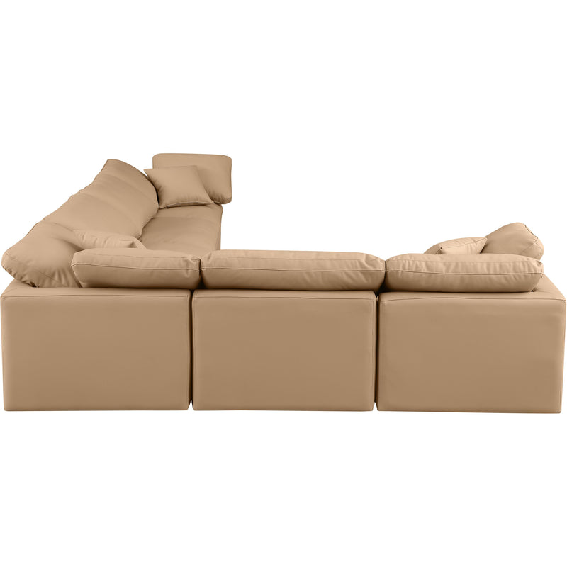 Meridian Indulge Tan Vegan Leather Modular Sectional IMAGE 5