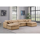 Meridian Indulge Tan Vegan Leather Modular Sectional IMAGE 2